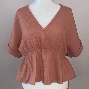 Style Rack Peplum Open Back Blouse